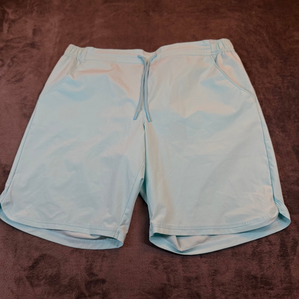 Lands' End Light Blue Drawstring Athletic Shorts Womens Size 14 Activewear